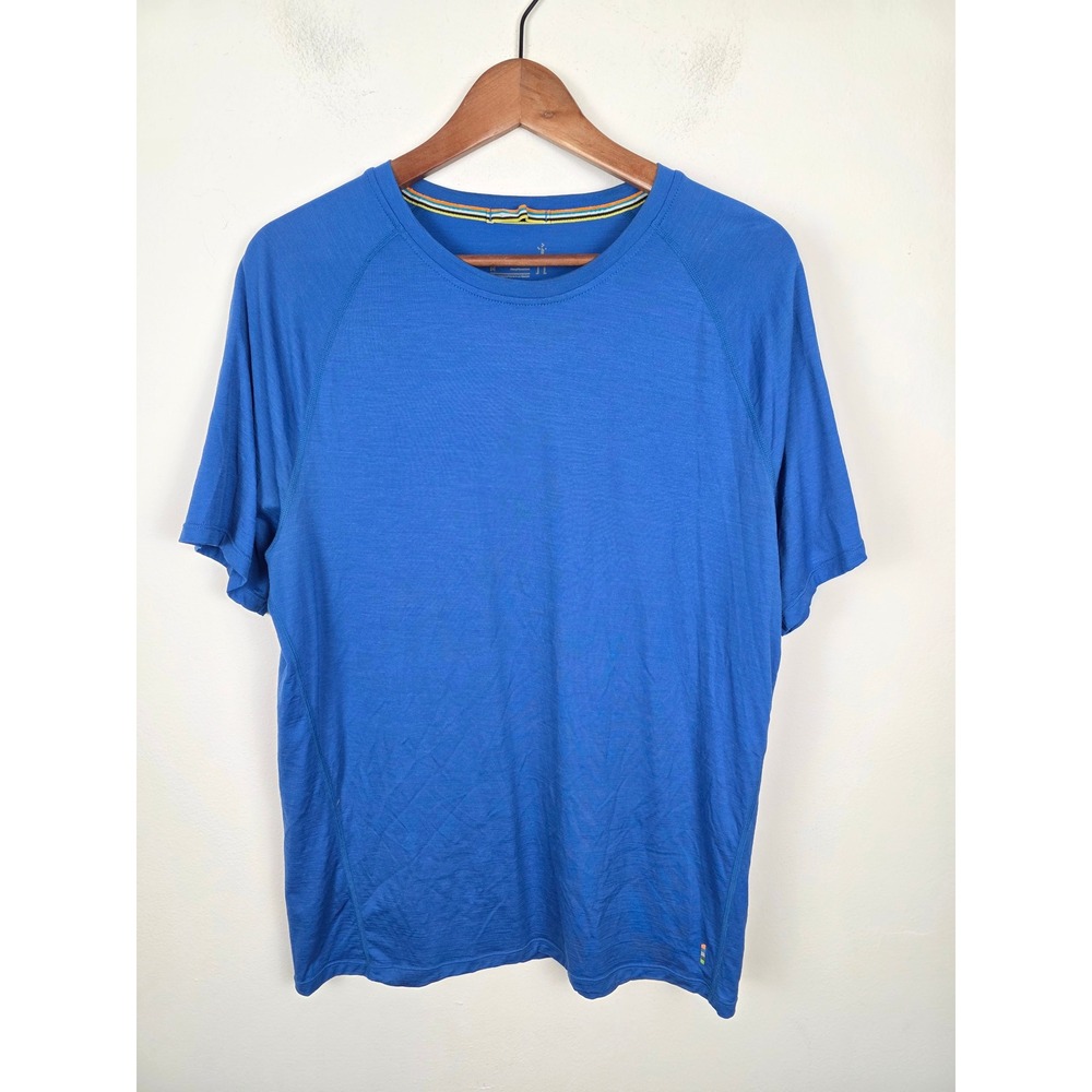 Smartwool Mens Merino Wool Blend Raglan Short Sleeve Tee Blue Size M Activewear